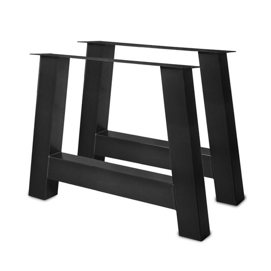 Pied de table A métal noir mat Haut 72 cm - Lot de 2