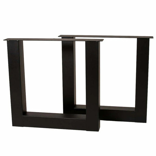 Pied de table U métal noir mat Haut 72 cm - Lot de 2