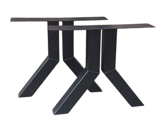 Pied de table Y métal noir mat Haut 72 cm - Lot de 2