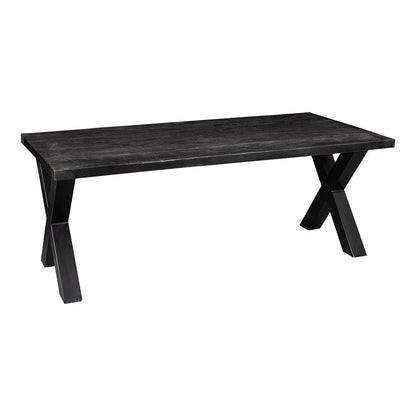 Table en Manguier Massif avec Pieds en X - Finition Noire