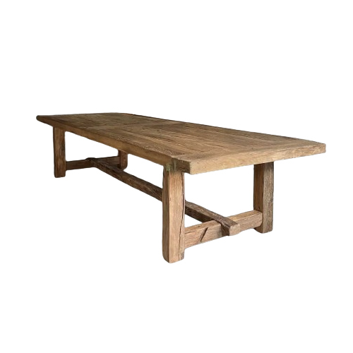 Table de Ferme Kingstone en Chêne Massif Pieds droits - Personnalisable