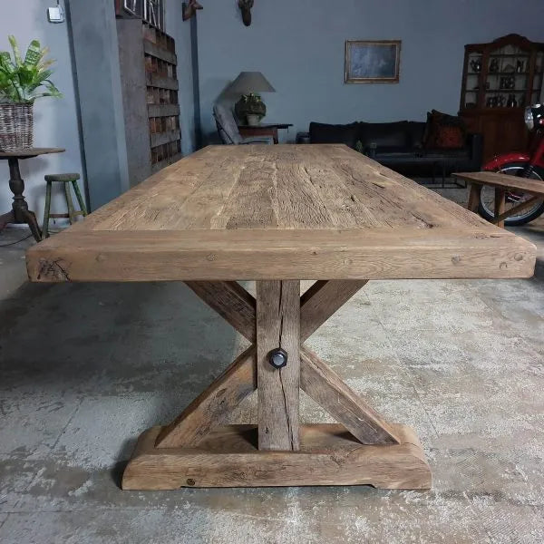 Table de Ferme Étoile en Chêne Massif - Personnalisable